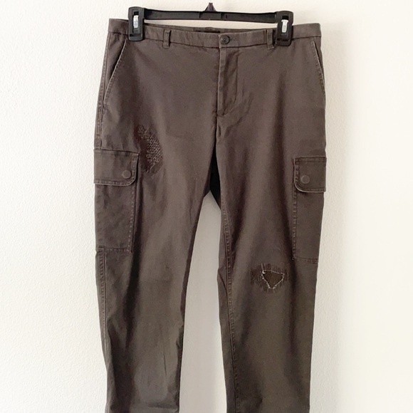 ATM Stretch Cotton Distressed Cargo Pants - Picture 3 of 16